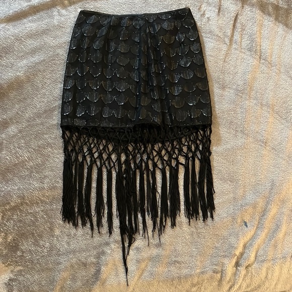ASTR Black fringe Mini Skirt - Picture 1 of 6